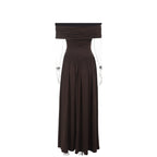 Dahlia Off Shoulder Dress Brown