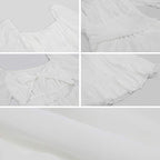 Blythe Gathered Puff Sleeve Dress White