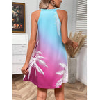 Lorena Exclusive Women's a Line Summer Dress with Tropical Print and Racerback Design Boutique Collection