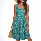 Katia Minimalist Women's a Line Dress with Floral Pattern and Wide Skirt Elevated Occasion Wear