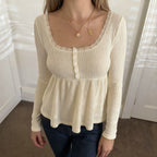 Aaleiya Lace Square Neck Top