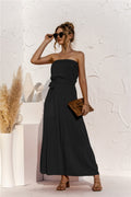 Free Falling Strapless Tiered Maxi Dress Olive