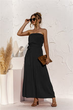 Free Falling Strapless Tiered Maxi Dress Olive