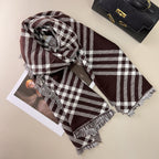 Classic Checkered Wool Blend Scarf