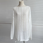 Temecula Sheer Crochet Dress Ivory