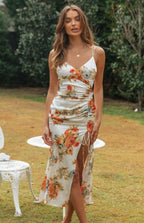 Aloe Vera Floral Slip Maxi Dress Rose
