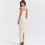 High Elastic Sequin Lace Slim Fit Backless Maxi Dress Cami Dress