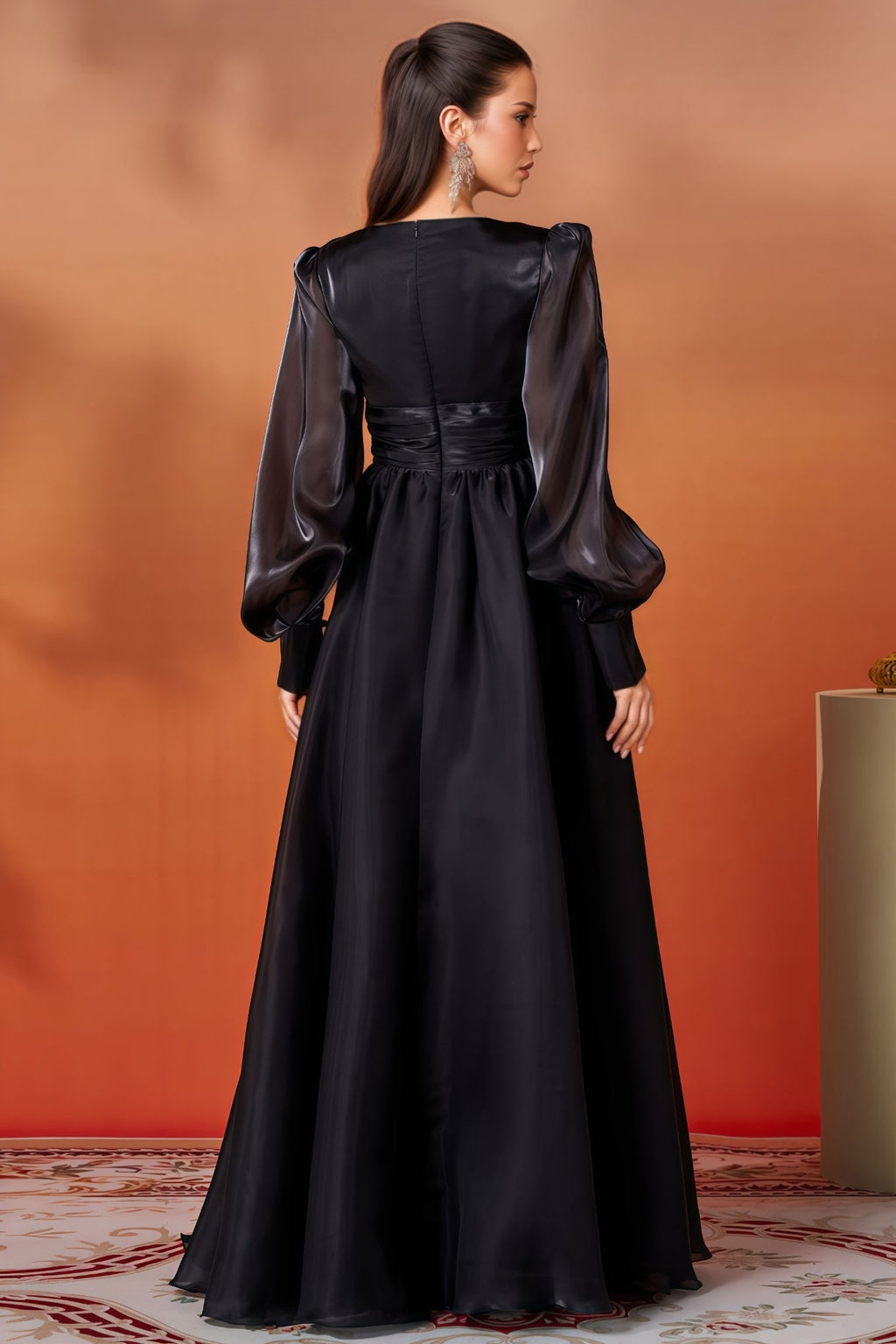 Opal Black V-Neck Lace Maxi Dress