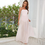 Free Falling Strapless Tiered Maxi Dress Shell