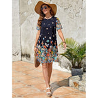 Natalia Aesthetic Women's Flower Shaped Summer Dress with Charming Short Sleeve Design Chic Silhouette Collection