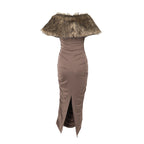 Mocha 2 piece Maxi Dress Brown