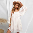 Silverado Gingham Babydoll Dress Off White