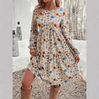 Norma Premium Women's Floral Dress with a Casual Cut and Puff Sleeves Wardrobe Essential