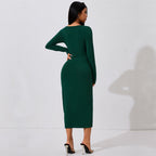 High Cold Elegant Dress High Sense Anti Aging Lace up Midi Dress
