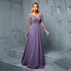Dress Chiffon Long Sleeve Casual Party Formal Simple Thin Party Dinner Daily
