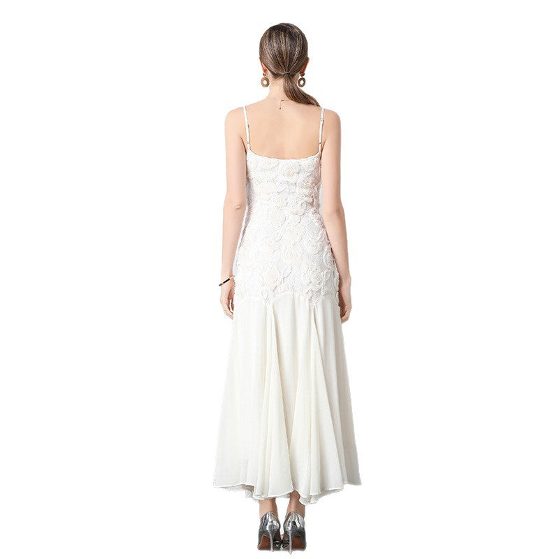 Marta Boutique Women's Evening Dress with Lace Top and Flowing Skirt Statement Occasion Edit