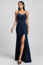 Jomi Navy V-Neck Maxi Dress