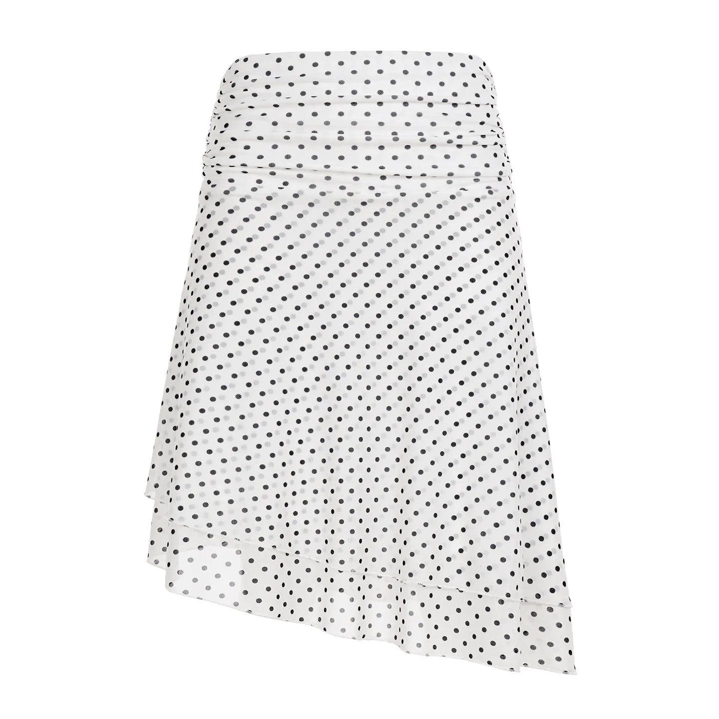 Izel Polka Dot Mesh Midi Skirt