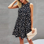 Karsyn Printed Smocked Mini Dress Navy Off White