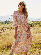 Bohemian ALine Floral Dress