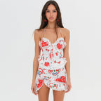 Hailey Ruffle Heart Print Halter Top