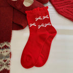 Bow Slouchy Mid-Calf Cute Socks