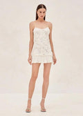 Camilla - Floral Appliqué Ruffle Mini Dress