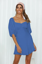 Della Balloon Sleeve Dress Electric Blue FINAL