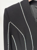 Luxrtp Black Rhinestone Maxi Dress
