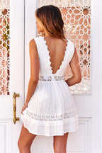 Novella Cotton Eyelet Lace Up Dress