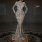 Temperament Sequin Strapless Evening Dress