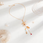 Coastal Metal Starfish Shell Irregular NeckLace