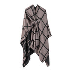 Bestselling Sidetied Plaid Split Cape Warm Crossborder Scarf