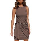 Rosalía Exclusive Women's Sleeveless Twisted Draped Mini Dress Everyday Luxe Edit