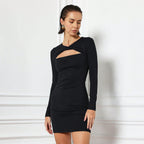 French Elegant Dress High Waist A Line Slim Fit Slimming Dress