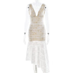 Kaliah Lace Ruched Asymmetric Dress