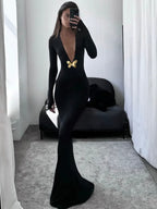 Jadalyn Butterfly Splice V-Neck Dress
