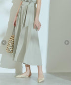 Soleia Satin Cowl Neck Midi Dress Sage