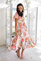 Taylen Satin Floral Cutout Maxi Dress FINAL