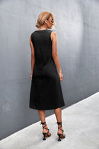 Laken Modal Blend Sleeveless Midi Dress Faded Black