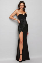 Quov 3D Floral Halter Maxi Dress