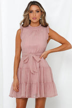 Life And Soul Satin Halter Dress Soft Pink