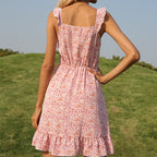 Freshen Up Cotton Smocked Tie Strap Dress Blush Multi