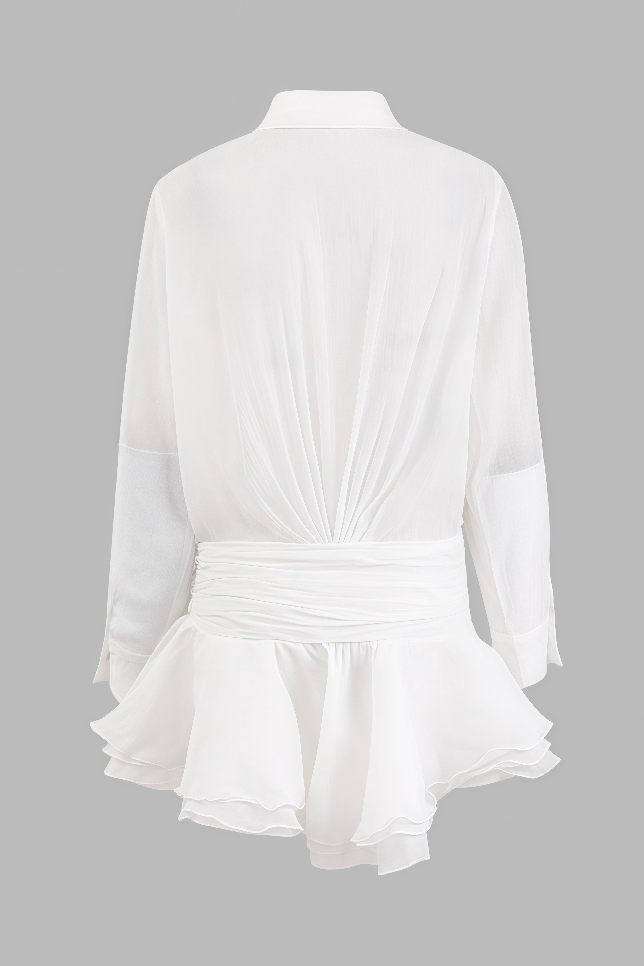 Selric Ruffle Shirt Pleated Mini Dress