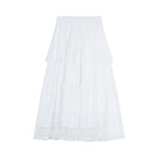 Payton White Tiered Lace Skirt