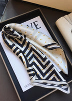 Dotline Charm - 100% Silk Square Scarf 55x55cm