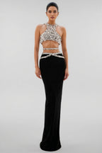 Zev Diamond Vest Maxi Dress Set