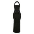 Drag Sister Backless Hollow Out Cutout Sheath Back Slit Lace Halter Dress