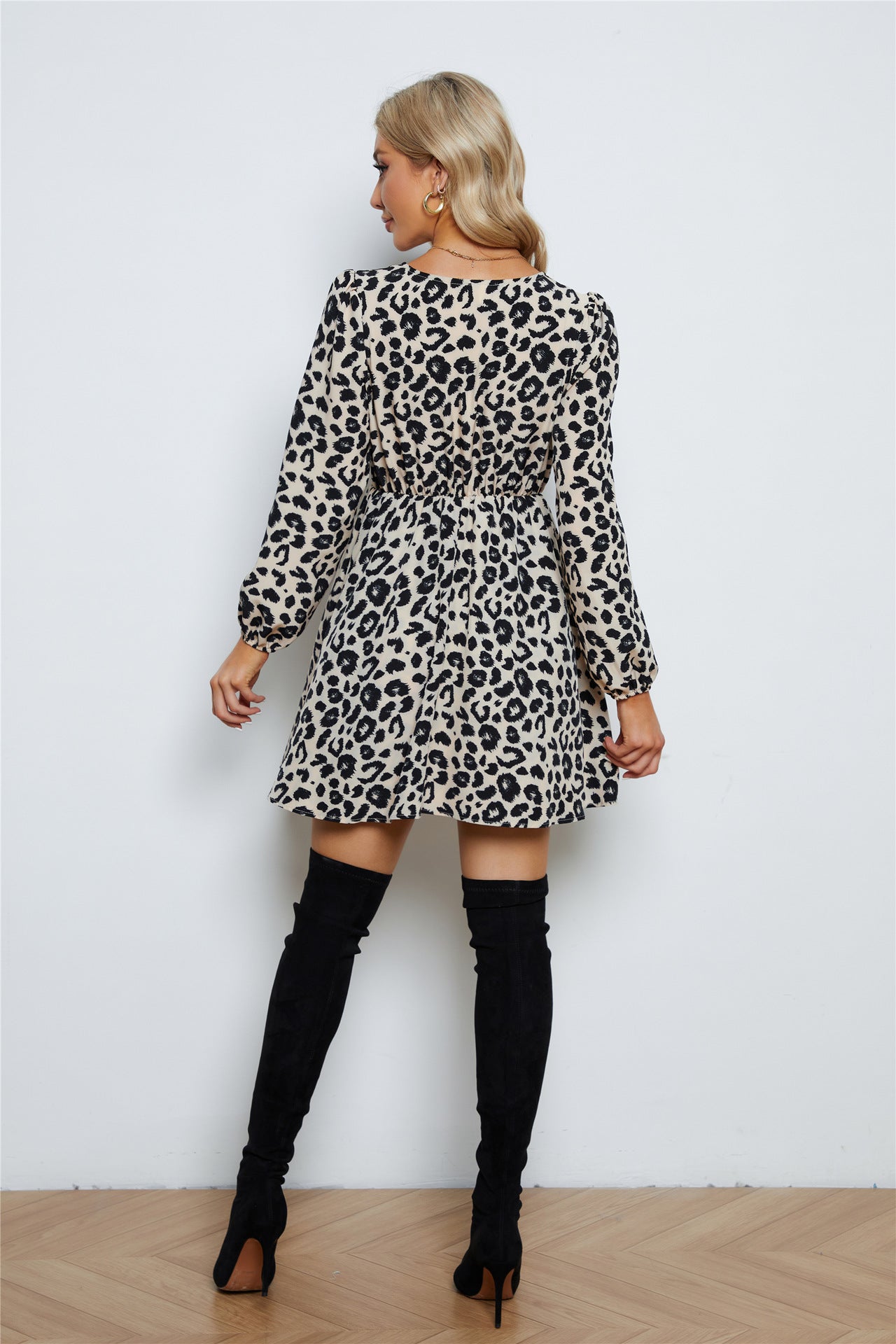 Hally Satin Leopard Print Shirt Dress FINAL