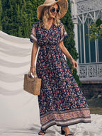 Cailynn Pocketed Kimono Maxi Dress Plum